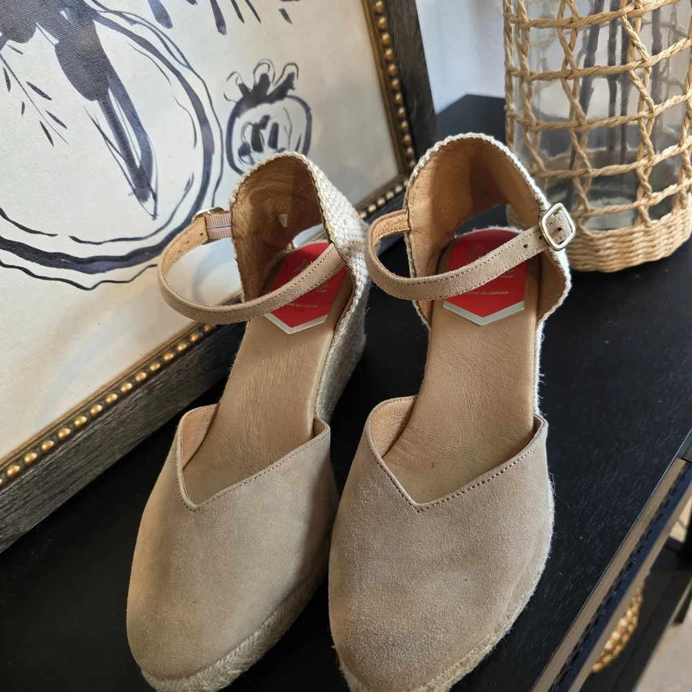 Maria Victoria Women's Espadrilles Wedges Made In Spain Tan Size 37 - Picture 2 of 7